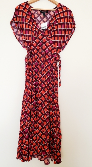 Forever 21 rust geometric print midi dress - Picture 5 of 10